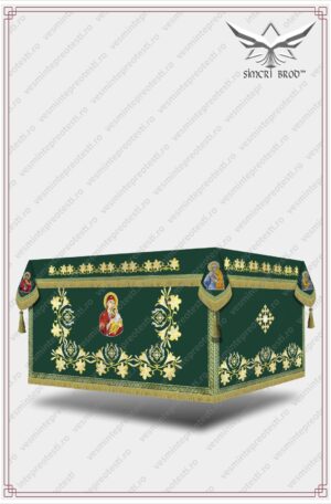 Sfanta masa brodata cu crini - ACP 120 - verde
