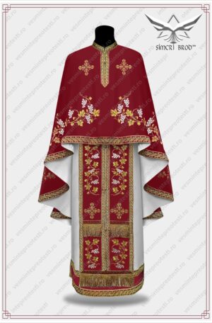 Vesmant brodat cu model vita de vie - grena