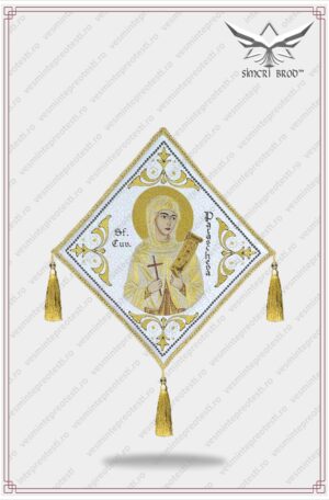 Bedernita brodata cu Sfanta Cuvioasa Parascheva aur