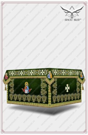 Sfanta masa brodata cu motive florale - ACP 114 verde