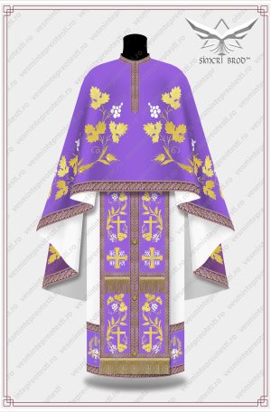 vesminte preotesti brodate pe culoarea mov