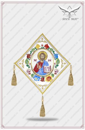 Bedernita brodata cu Iisus floral