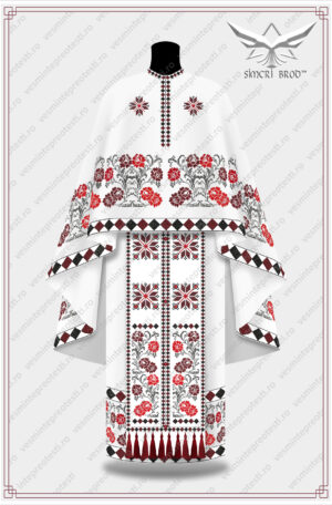 vesminte preotesti brodate pe culoarea alba