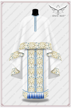 Vesminte preotesti brodate pe culoarea alba