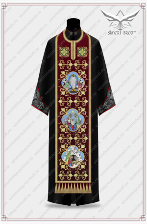 epitrahil brodat pe catifea visinie