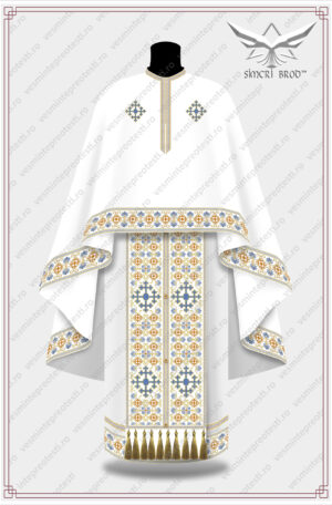 vesminte preotesti brodate pe culoarea alba