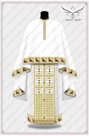 vesminte preotesti brodate pe culoarea alba