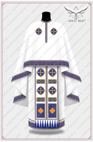 vesminte preotesti brodate pe culoarea alba